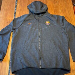 Nike FC Barcelona NSW Tech Fleece‎ Windrunner Jacket, Dark Gray, XXL